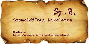 Szomolányi Nikoletta névjegykártya